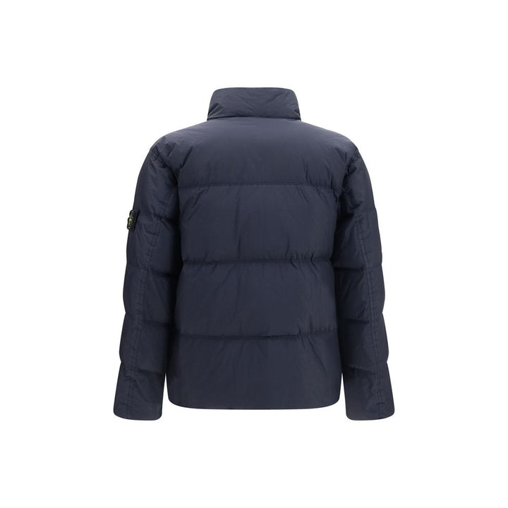 Stone Island Blue Polyamide Full-Length Jacket