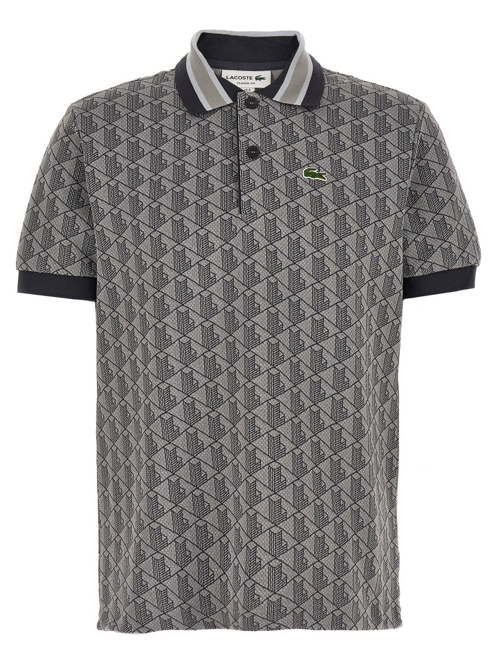 Lacoste Gray Polyester Polo Shirt