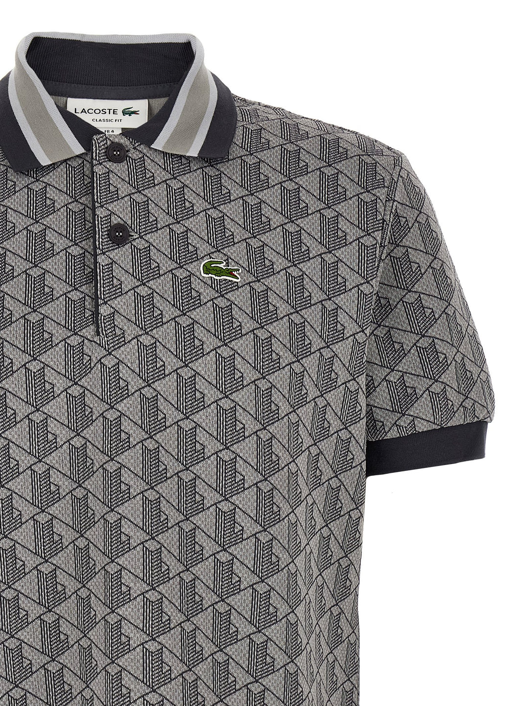 Lacoste Gray Polyester Polo Shirt