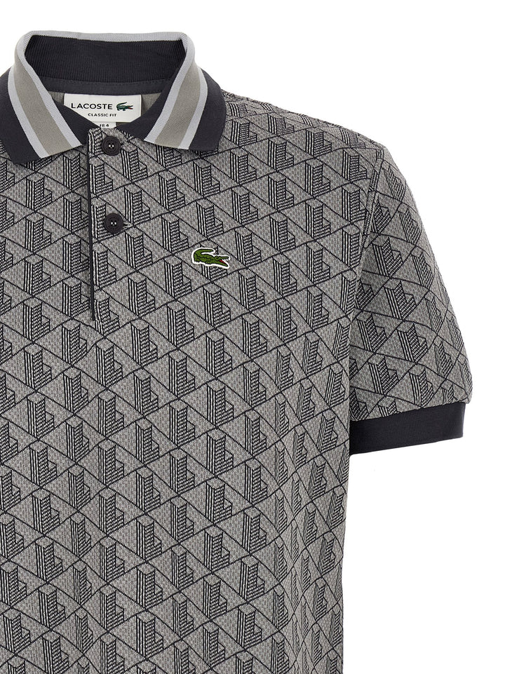 Lacoste Gray Polyester Polo Shirt