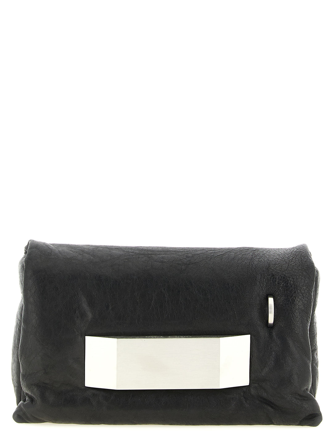 Rick Owens Black Lamb Leather Clutch Bag