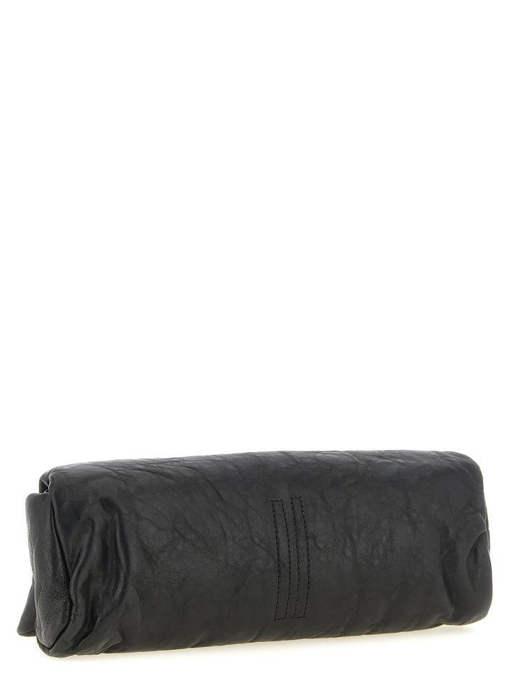 Rick Owens Black Lamb Leather Clutch Bag