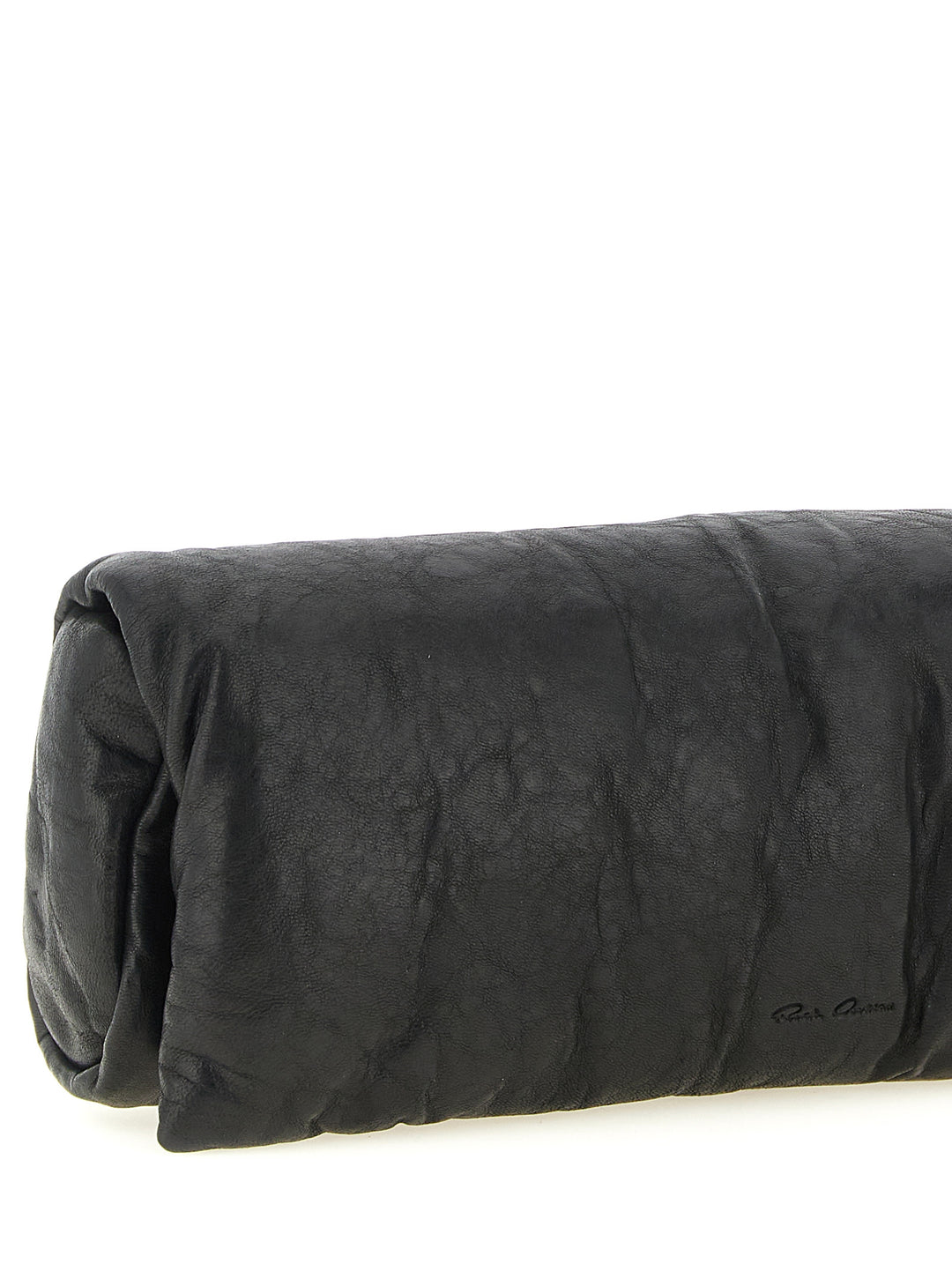 Rick Owens Black Lamb Leather Clutch Bag