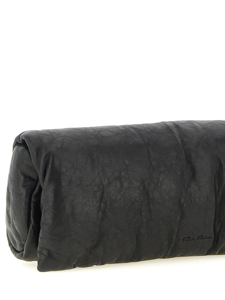 Rick Owens Black Lamb Leather Clutch Bag