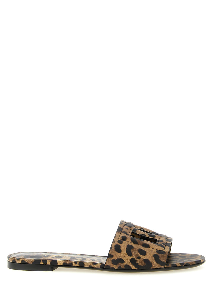 Dolce &amp; Gabbana Brown Calfskin Slides