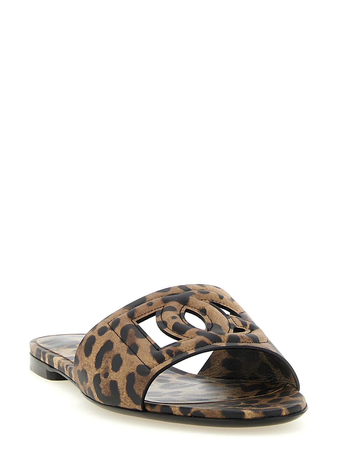 Dolce &amp; Gabbana Brown Calfskin Slides