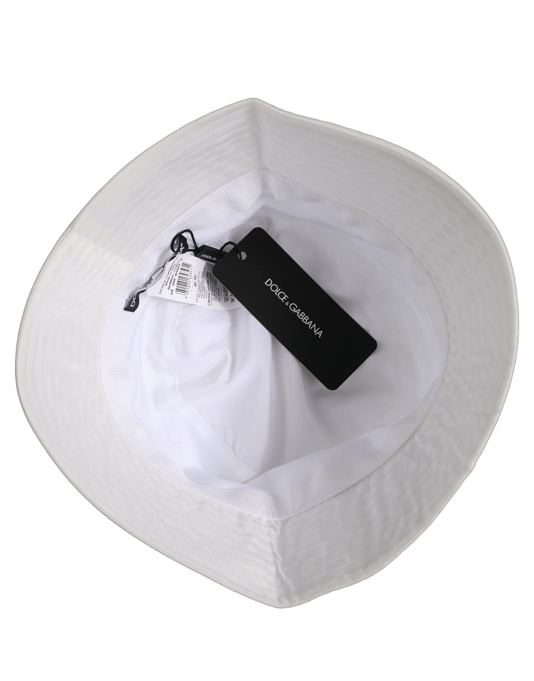 Dolce &amp; Gabbana Men White Nylon Wide Brim Bucket Capello Hat