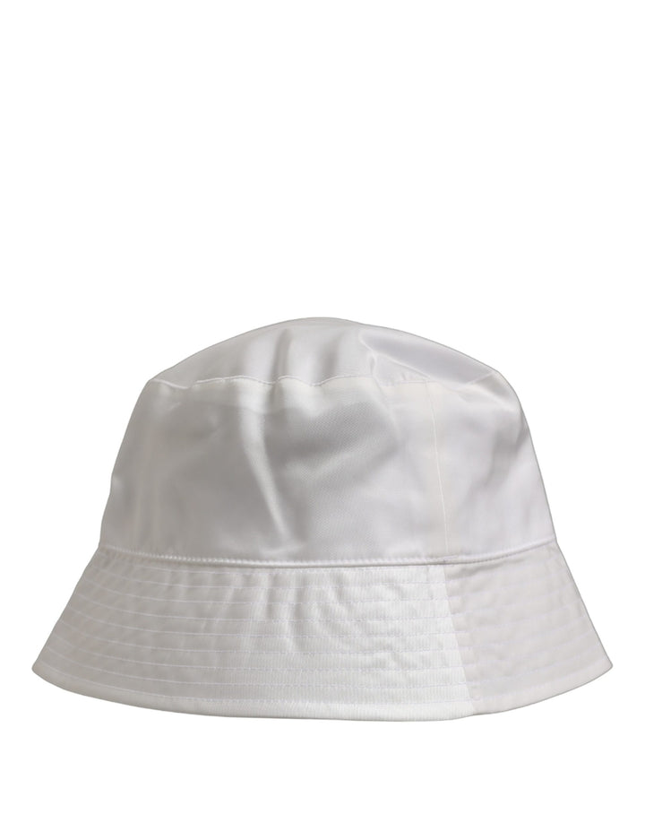 Dolce &amp; Gabbana Men White Nylon Wide Brim Bucket Capello Hat