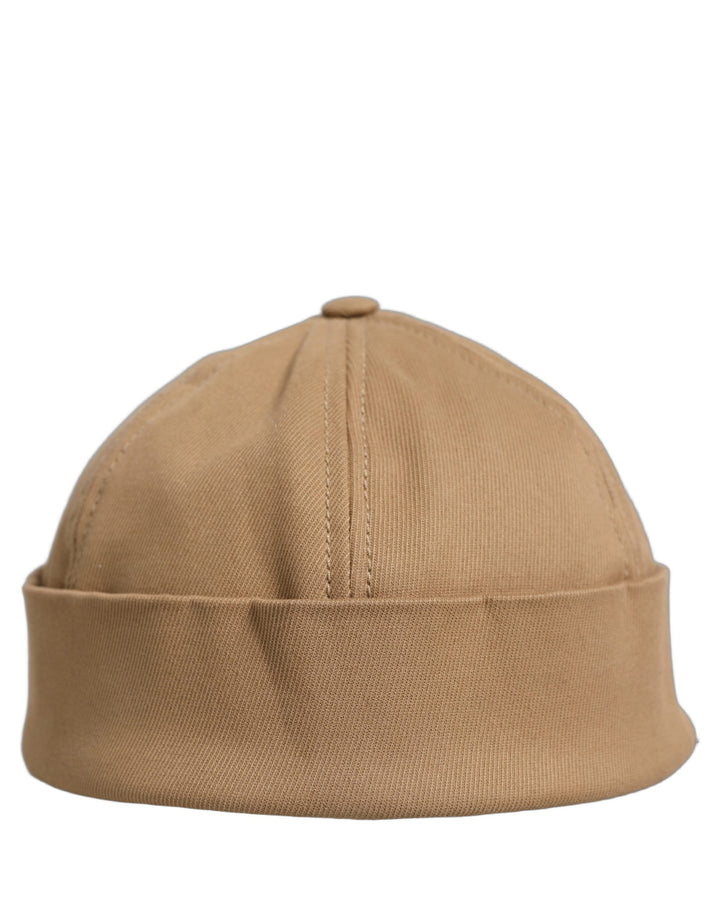 Dolce &amp; Gabbana Men Khaki Cotton Docker Capello Brimless Hat