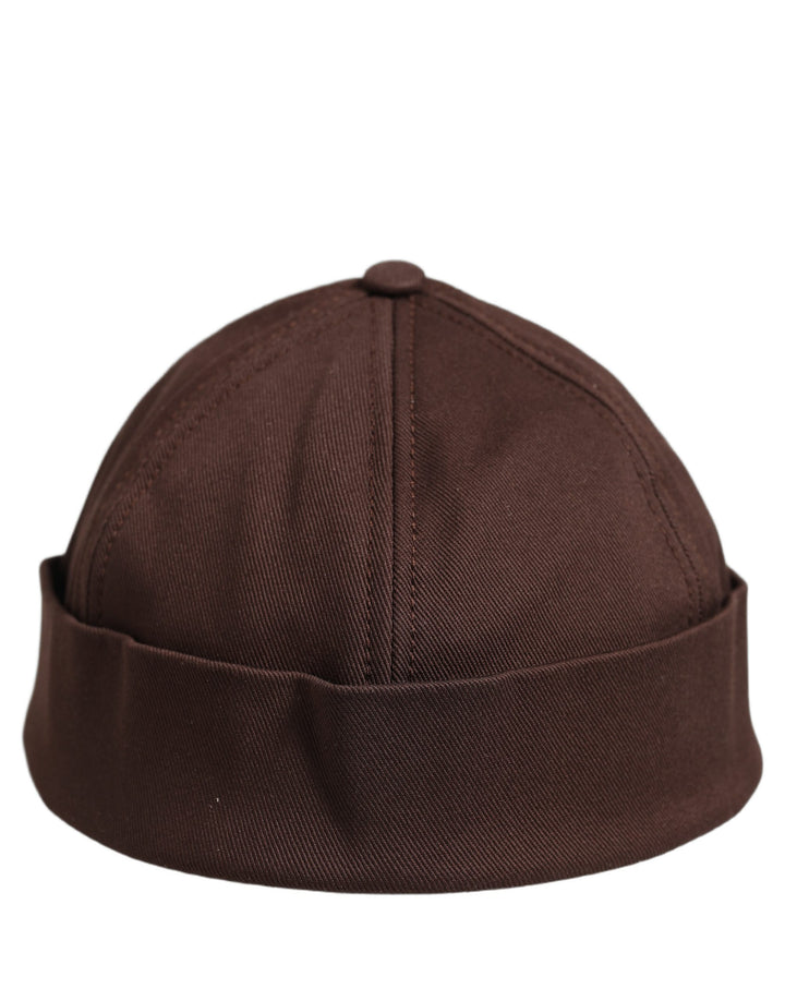 Dolce &amp; Gabbana Men Brown Cotton Docker Capello Brimless Hat