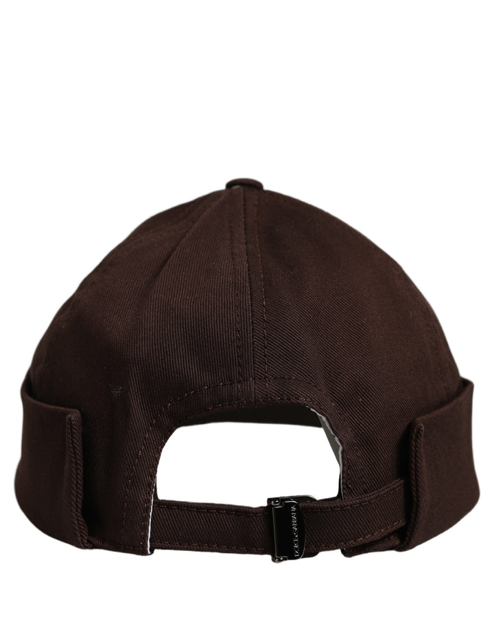 Dolce &amp; Gabbana Men Brown Cotton Docker Capello Brimless Hat