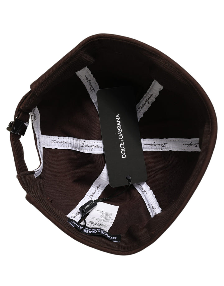 Dolce &amp; Gabbana Men Brown Cotton Docker Capello Brimless Hat