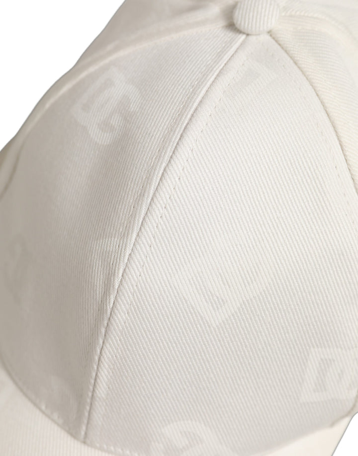 Dolce &amp; Gabbana Men White Cotton Stretch Baseball Capello Hat