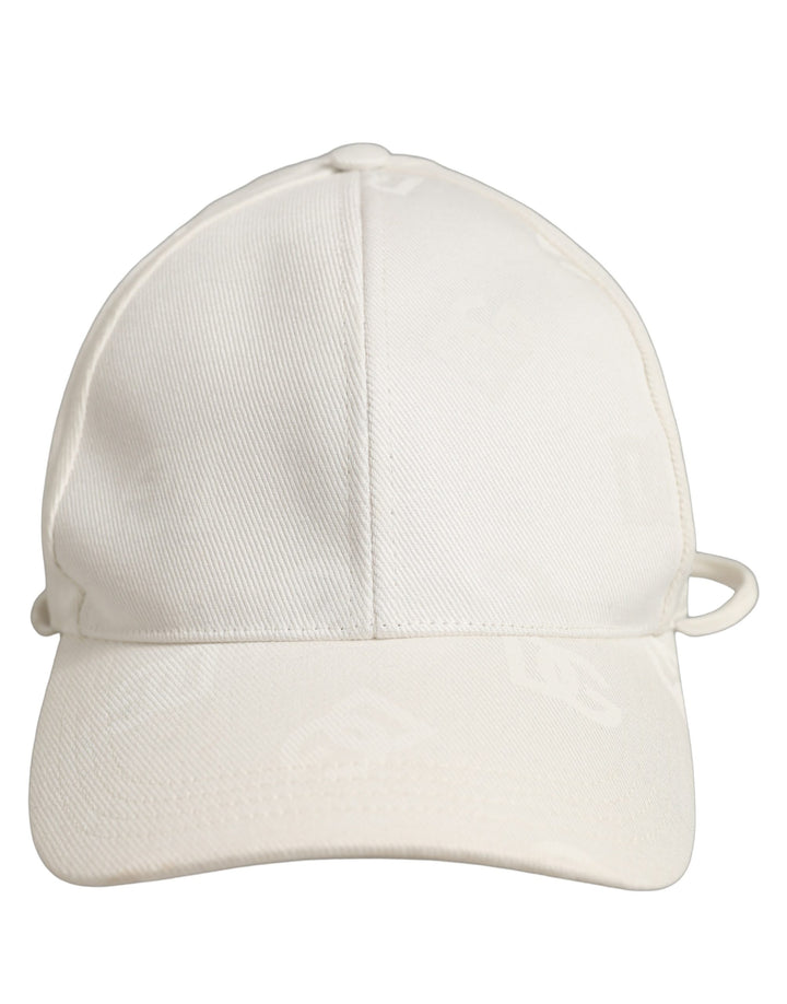 Dolce &amp; Gabbana Men White Cotton Stretch Baseball Capello Hat