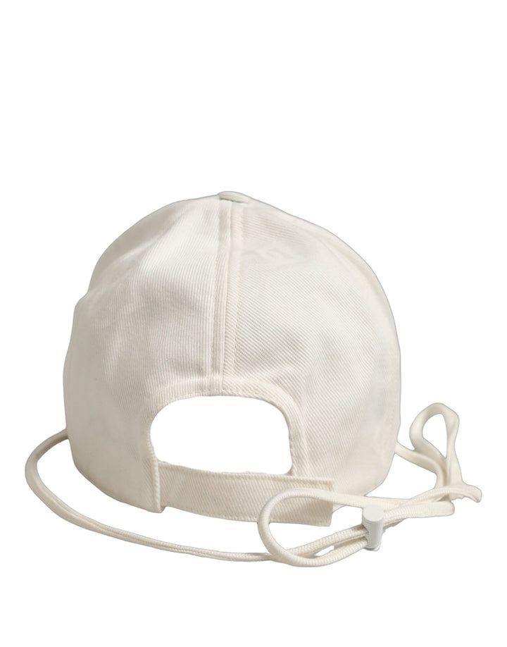 Dolce &amp; Gabbana Men White Cotton Stretch Baseball Capello Hat