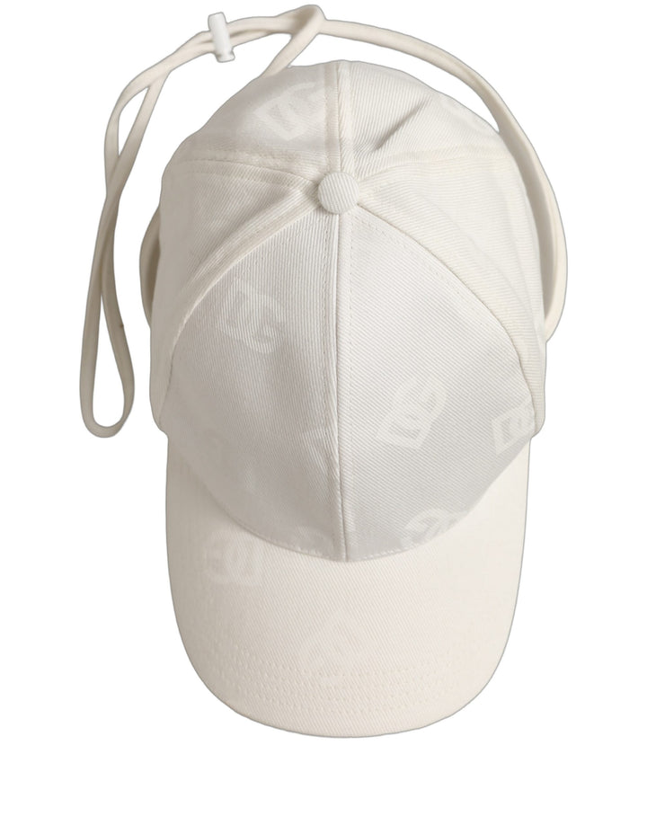 Dolce &amp; Gabbana Men White Cotton Stretch Baseball Capello Hat