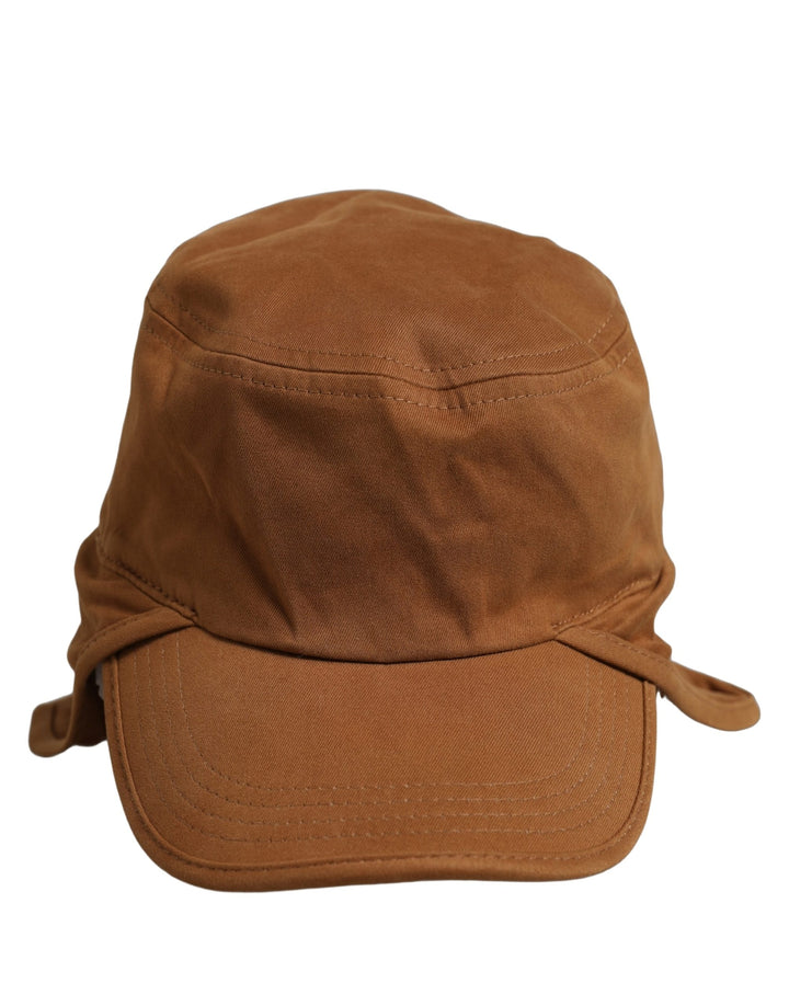 Dolce &amp; Gabbana Men Brown Cotton Double Brim Baseball Cap Hat