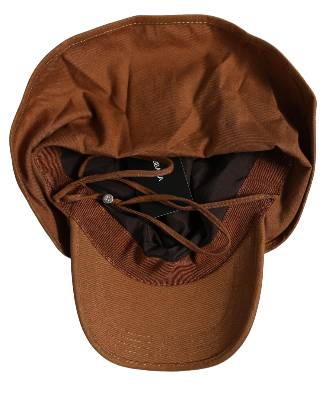 Dolce &amp; Gabbana Men Brown Cotton Double Brim Baseball Cap Hat