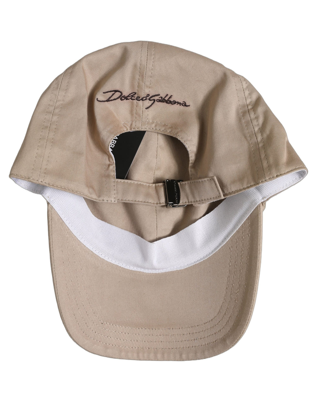 Dolce &amp; Gabbana Men Beige Cotton Stretch Baseball Capello Hat