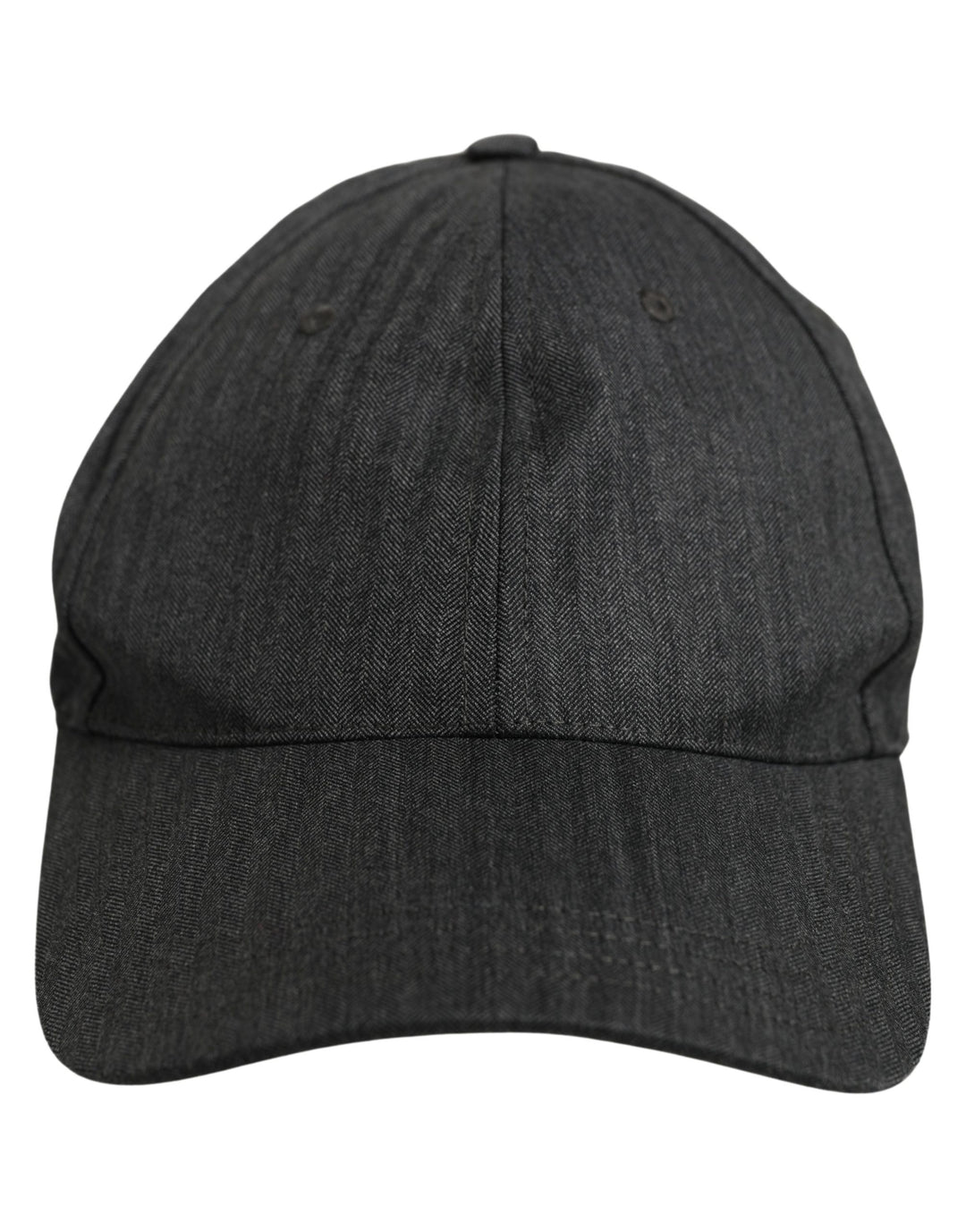 Dolce &amp; Gabbana Men Dark Gray Herringbone Baseball Cap Hat