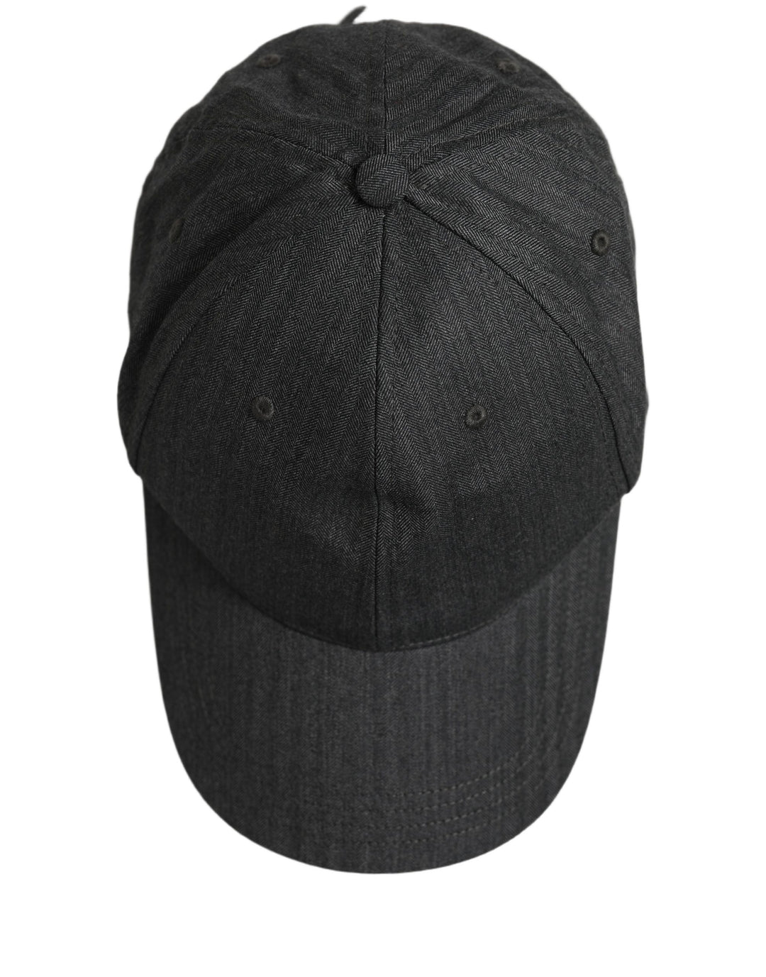 Dolce &amp; Gabbana Men Dark Gray Herringbone Baseball Cap Hat