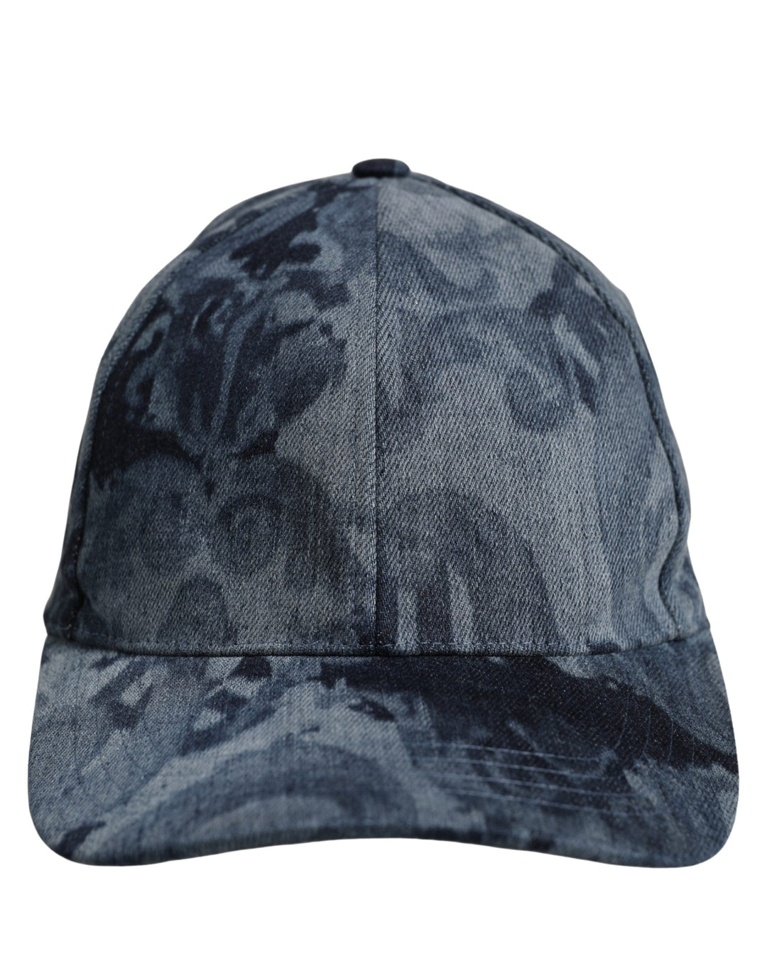 Dolce &amp; Gabbana Men Blue All Over Logo Cotton Baseball Cap Hat