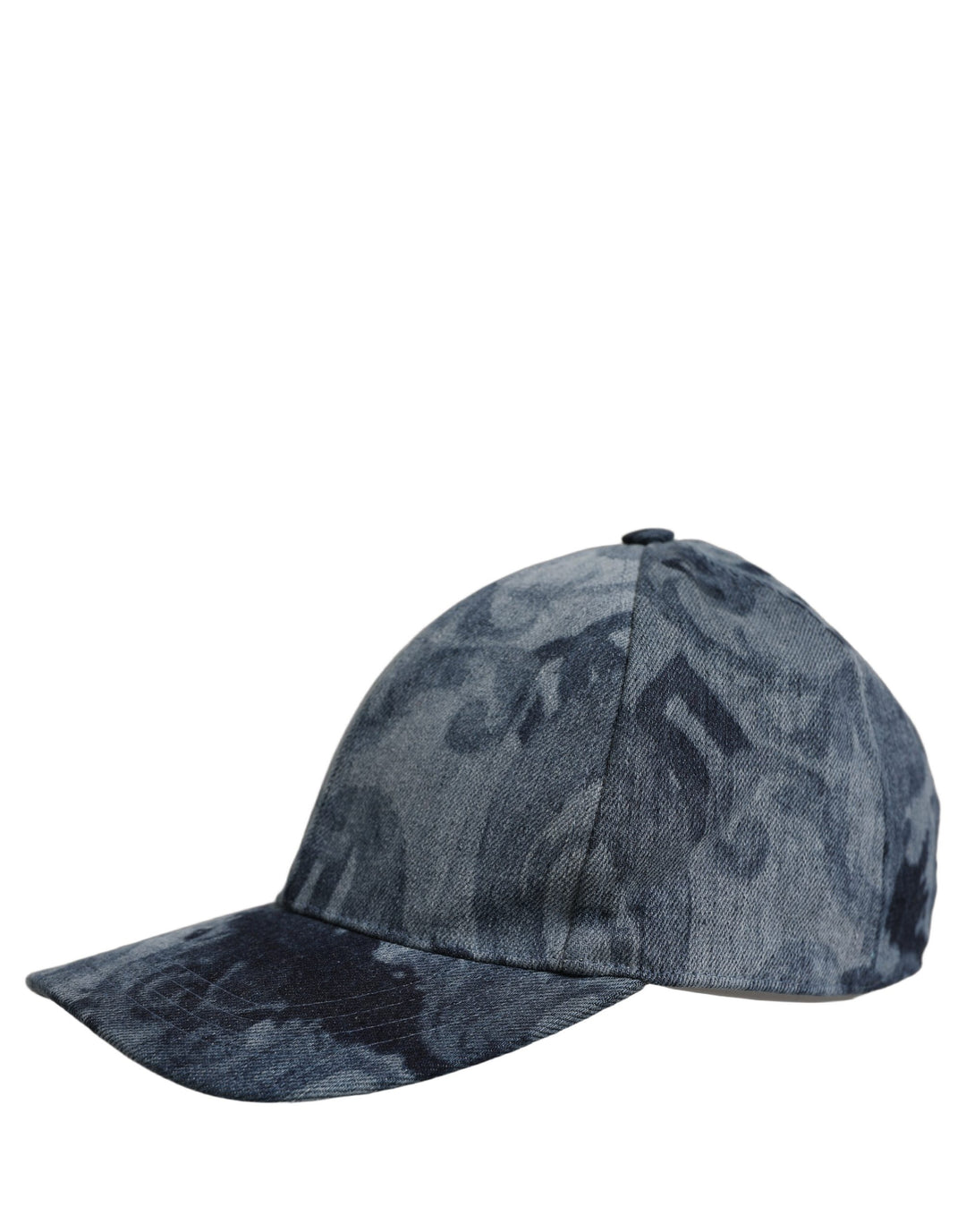Dolce &amp; Gabbana Men Blue All Over Logo Cotton Baseball Cap Hat