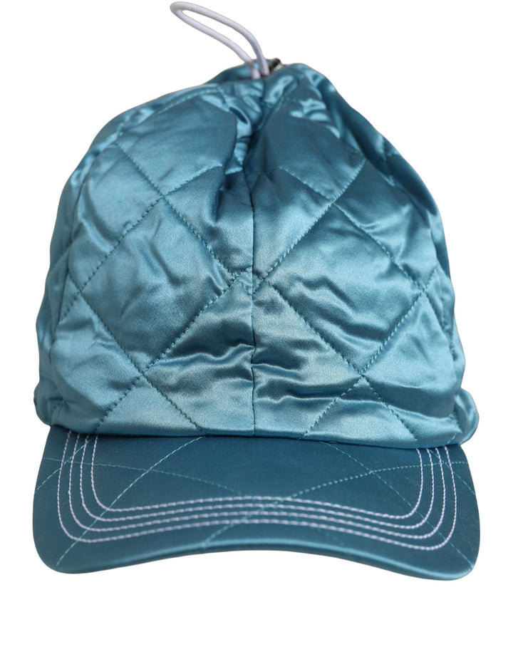 Dolce &amp; Gabbana Men Teal Polyester Quilted Baseball Cap Hat
