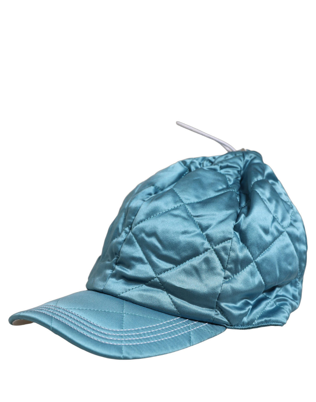 Dolce &amp; Gabbana Men Teal Polyester Quilted Baseball Cap Hat