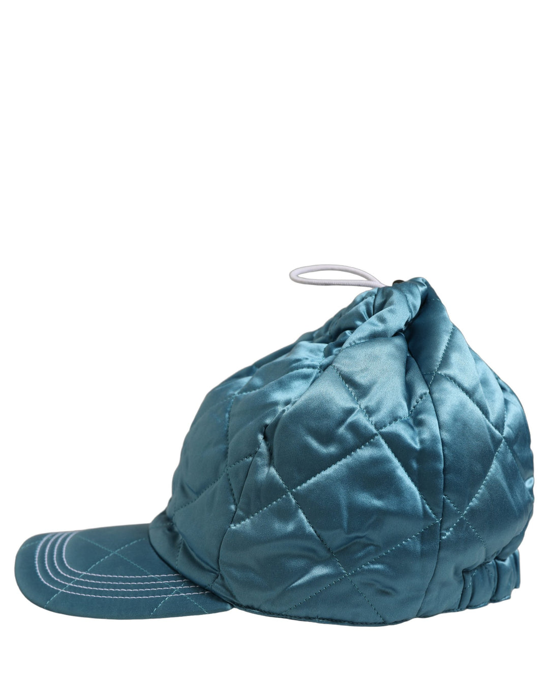 Dolce &amp; Gabbana Men Teal Polyester Quilted Baseball Cap Hat