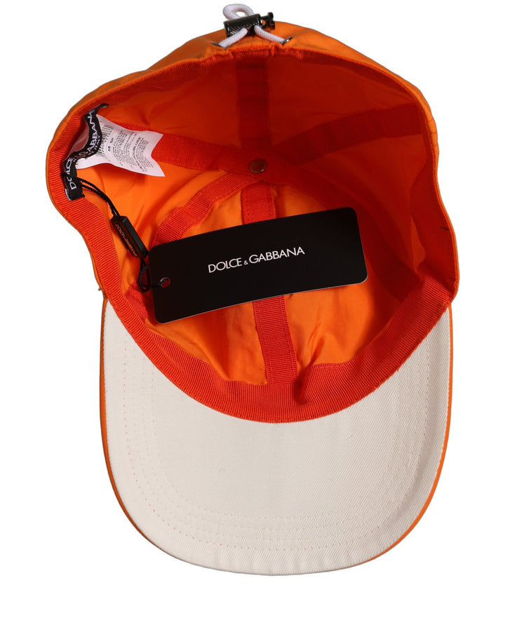 Dolce &amp; Gabbana Men Orange Polyester Baseball Cap 6 Panels Hat
