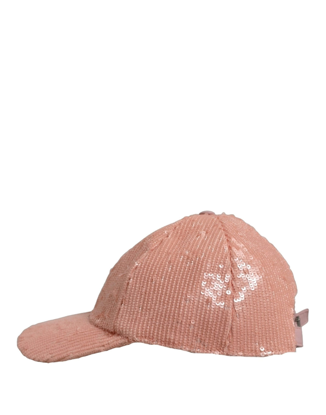 Dolce &amp; Gabbana Men Pink Cotton Sequin Baseball Cap 6 Panels Hat