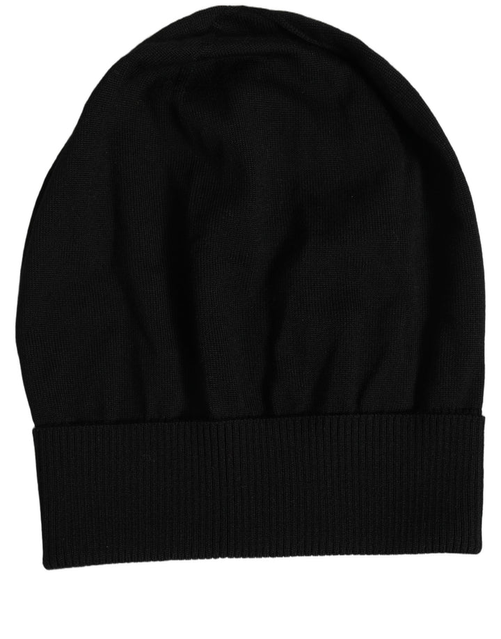 Dolce &amp; Gabbana Men Black Wool Knitted Winter Beanie Capello One Hat