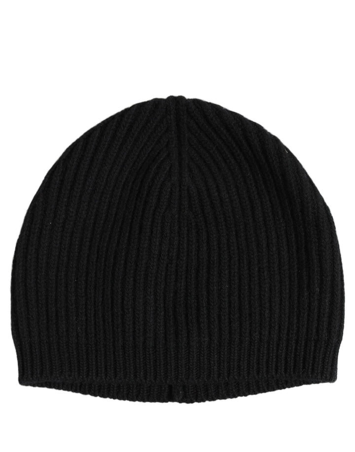 Dolce &amp; Gabbana Men Black Wool Knitted Winter Beanie Capello One Size Hat