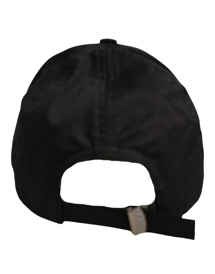 Dolce &amp; Gabbana Men Black Cotton Baseball Cap 6 Panels Hat
