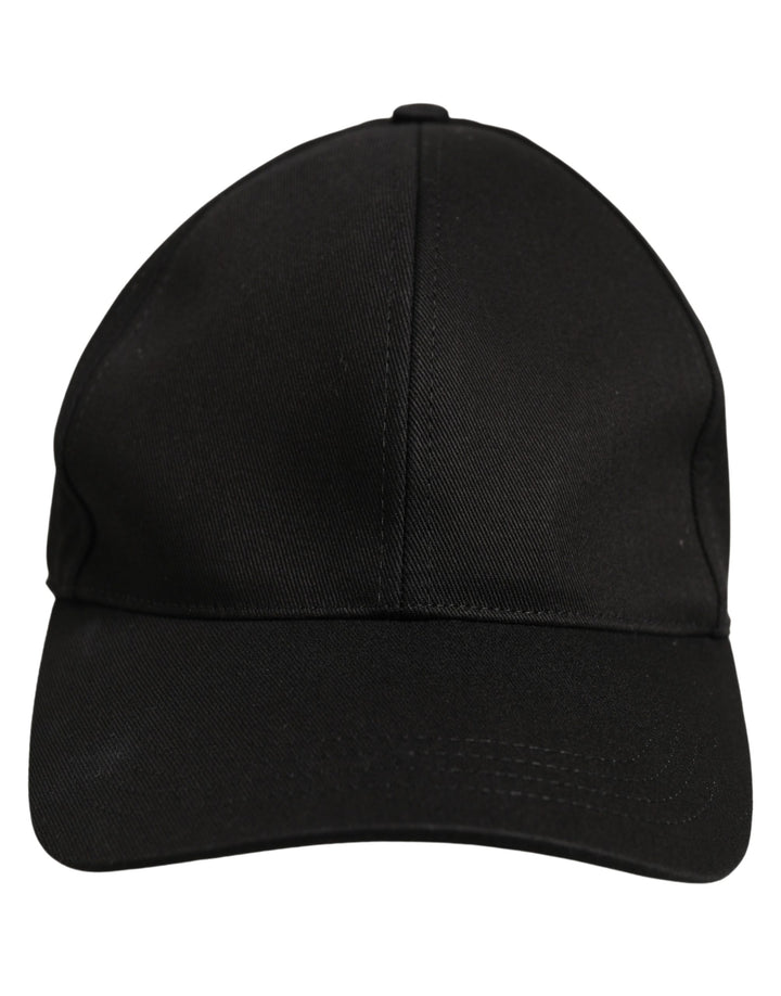 Dolce &amp; Gabbana Men Black Cotton Baseball Capello 6 Panels Hat