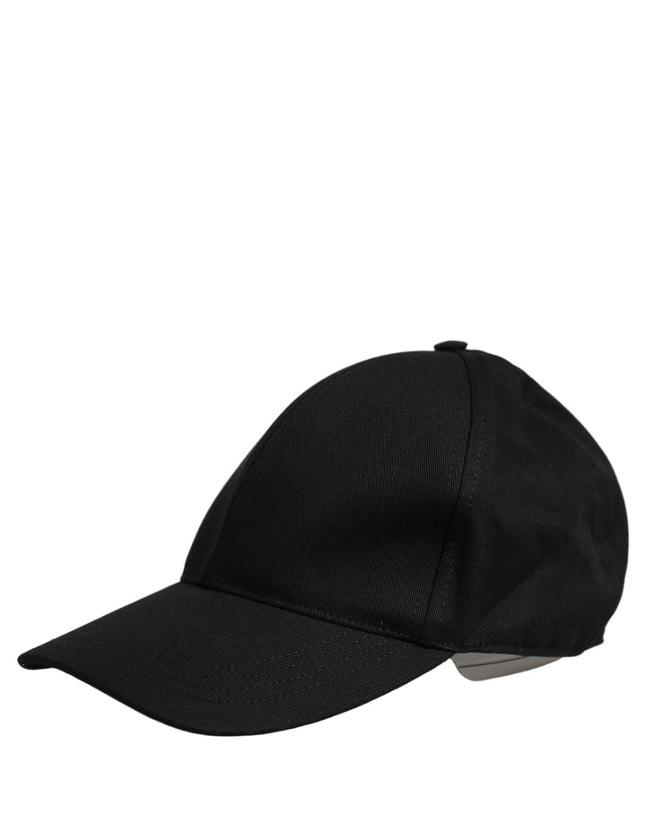 Dolce &amp; Gabbana Men Black Cotton Baseball Capello 6 Panels Hat
