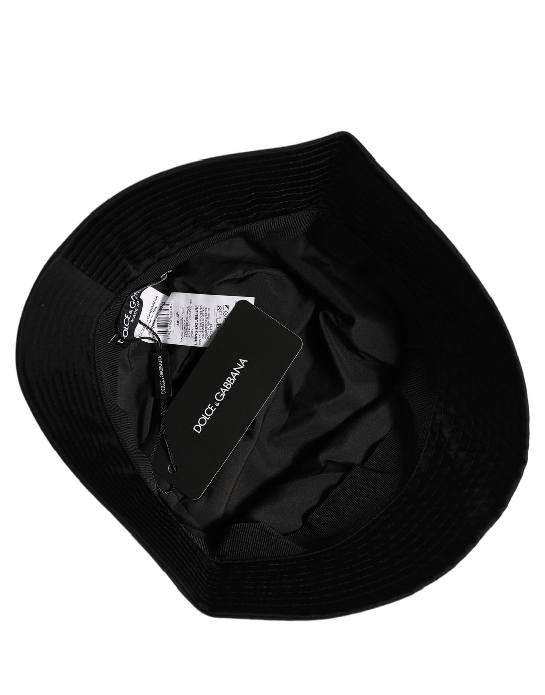 Dolce &amp; Gabbana Men Black Nylon Wide Brim Bucket Capello Hat