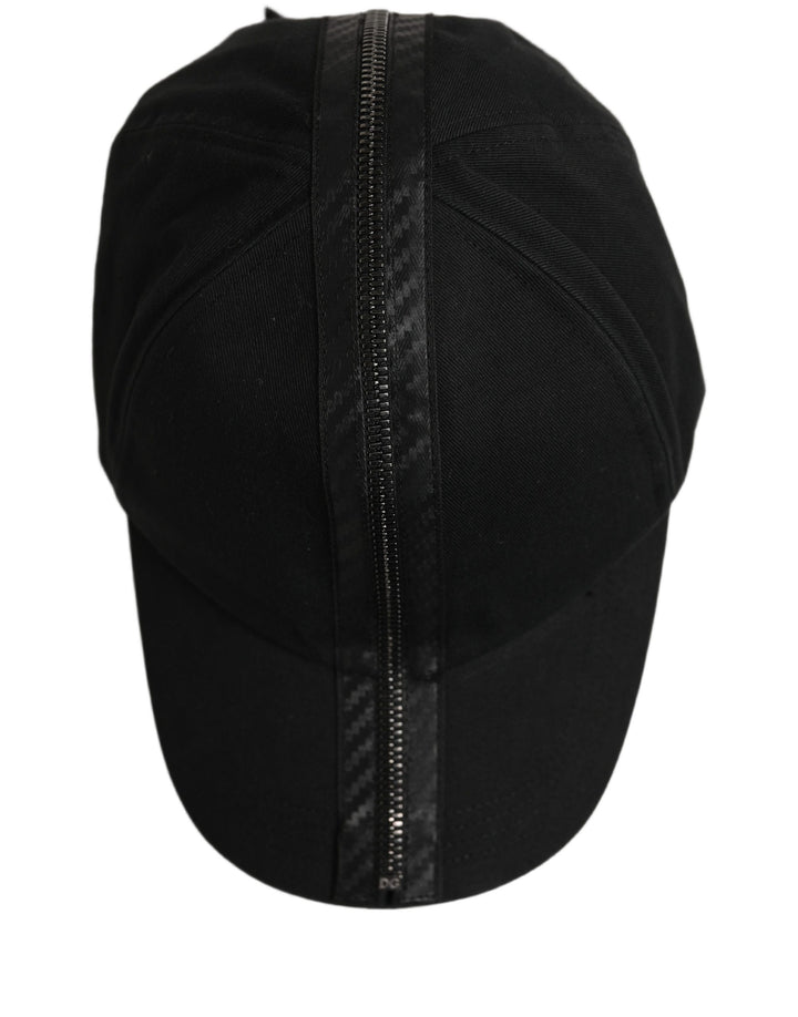 Dolce &amp; Gabbana Men Black Cotton Baseball Cap 6 Panels Hat