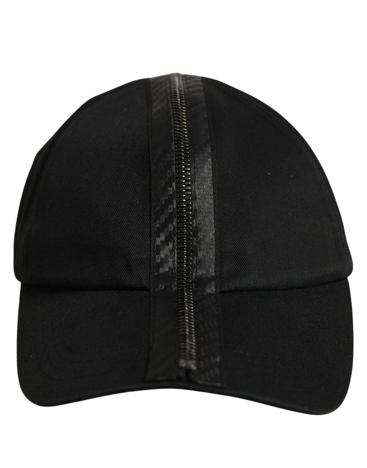 Dolce &amp; Gabbana Men Black Cotton Baseball Cap 6 Panels Hat
