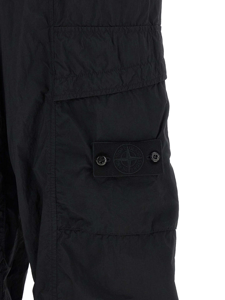 Stone Island Black Polyamide Cargo Pants