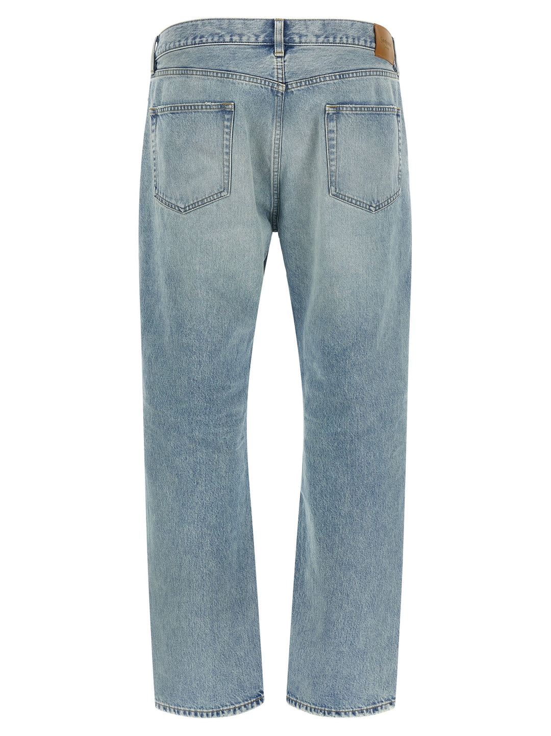 Saint Laurent Blue Cotton Straight-Leg Jeans