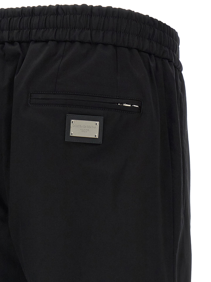 Dolce &amp; Gabbana Black Cotton Casual Pants