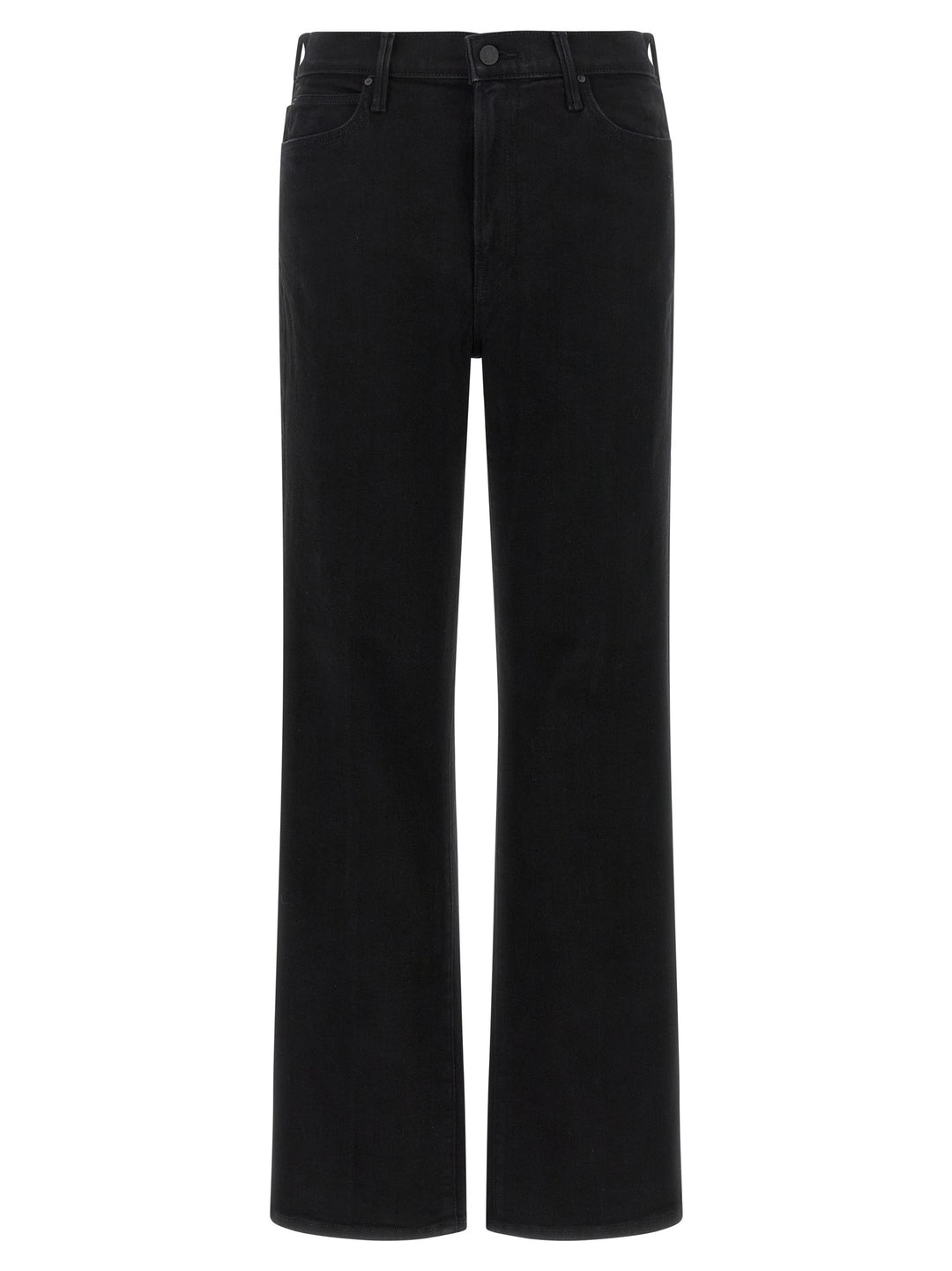 Mother Denim Black Cotton Flared Jeans
