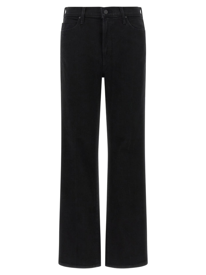 Mother Denim Black Cotton Flared Jeans