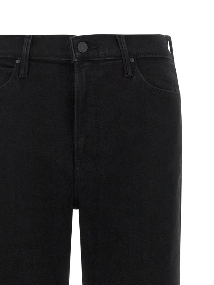 Mother Denim Black Cotton Flared Jeans