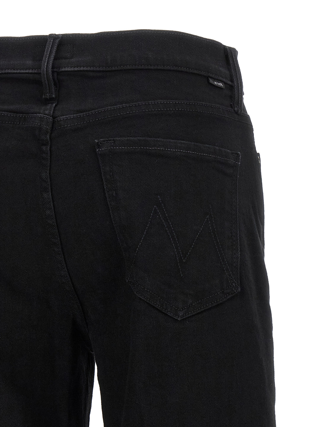 Mother Denim Black Cotton Flared Jeans