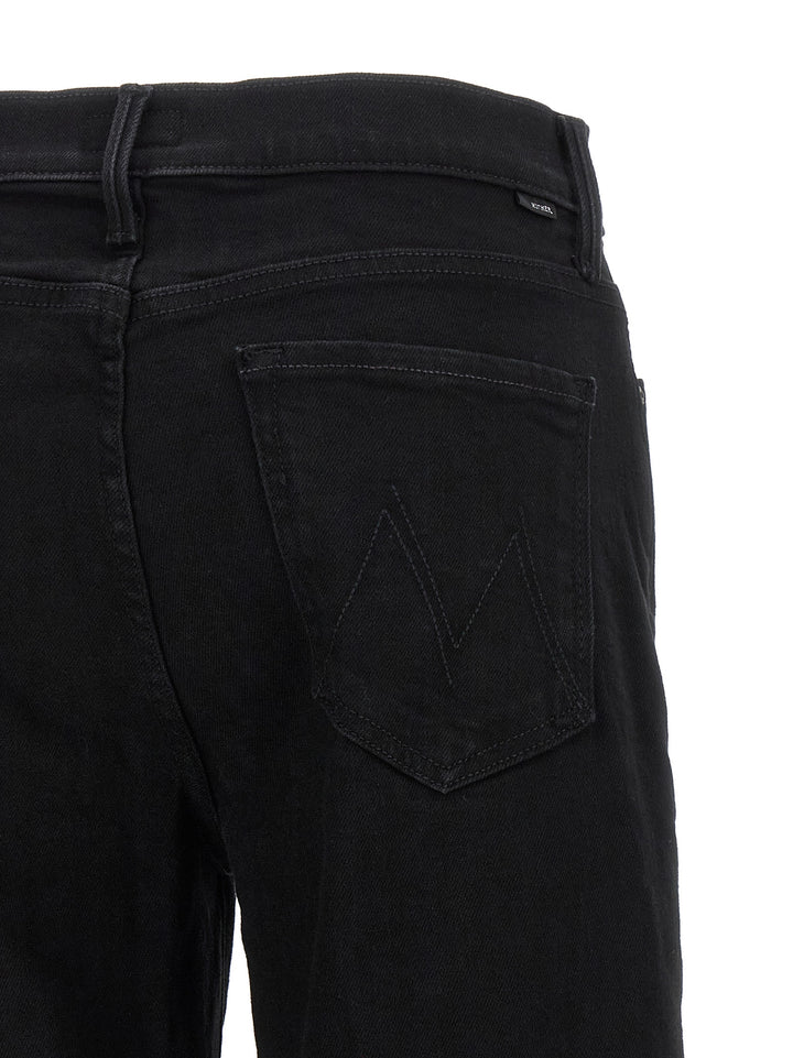 Mother Denim Black Cotton Flared Jeans