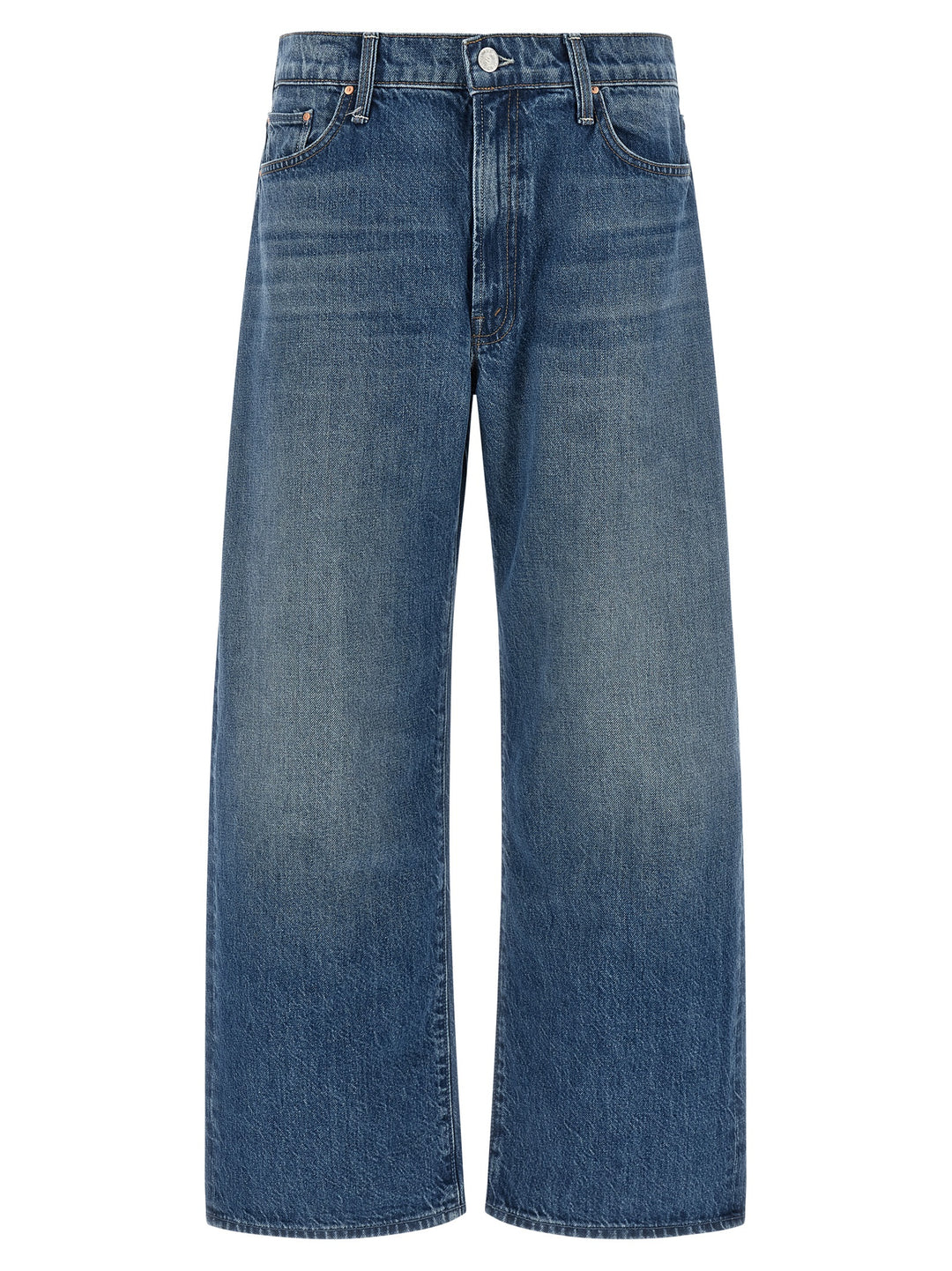 Mother Denim Blue Cotton Relaxed Fit Jeans