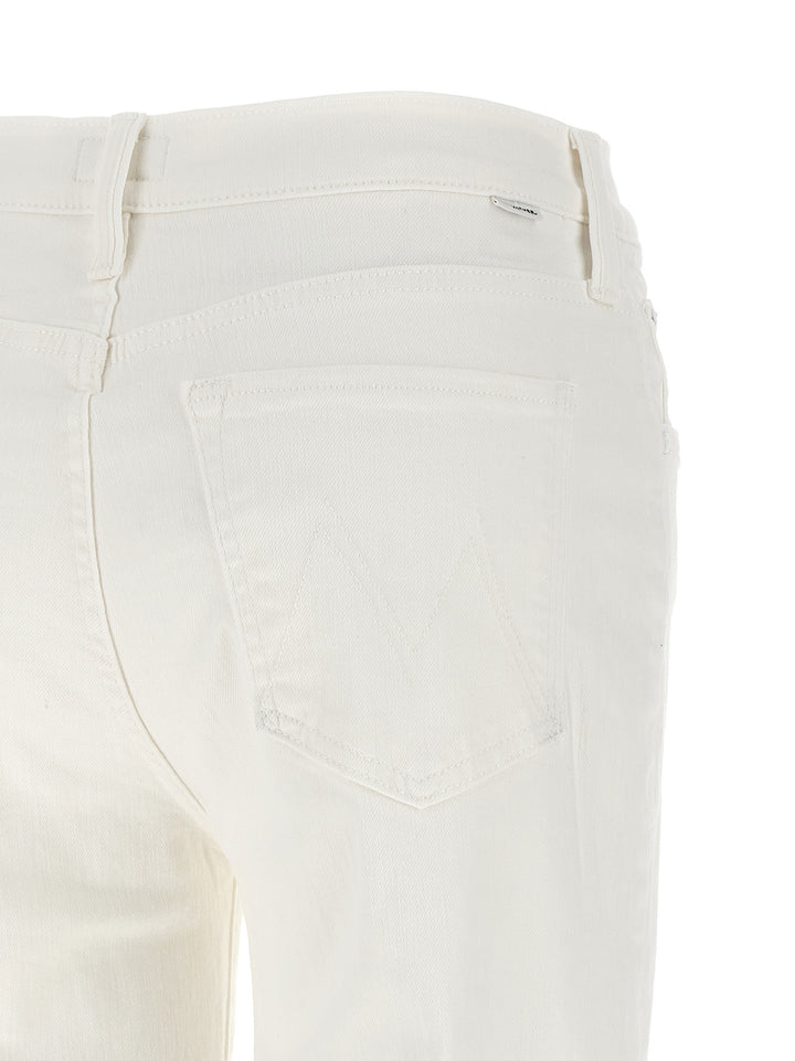 Mother Denim White Cotton Straight-Leg Jeans